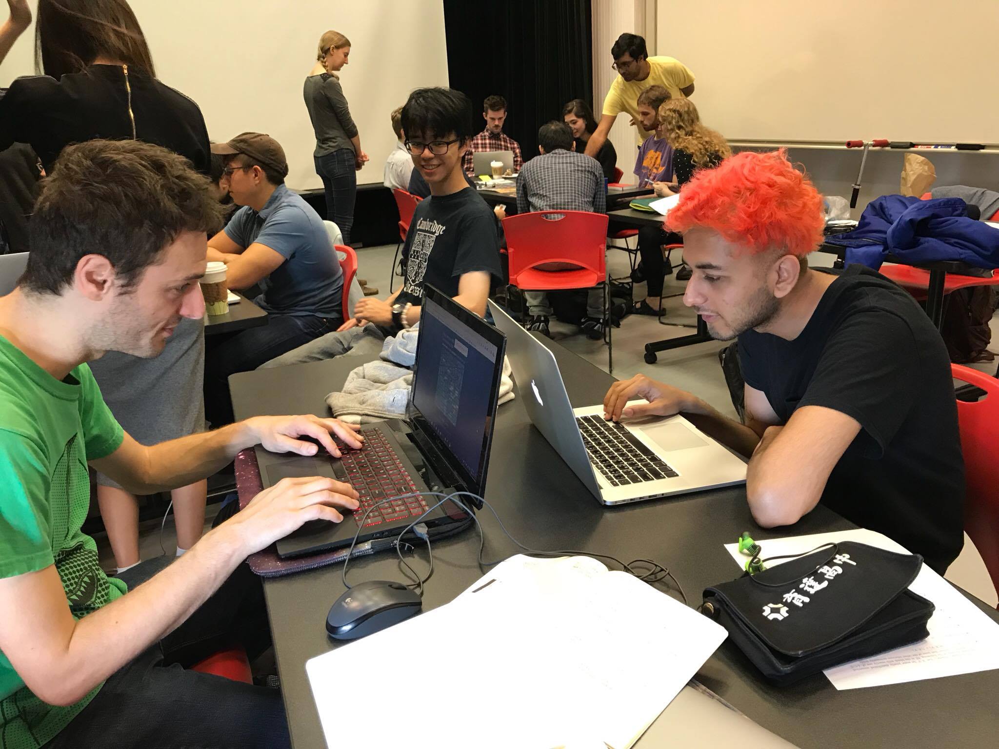 Paolo and Aman playing the final version of our game