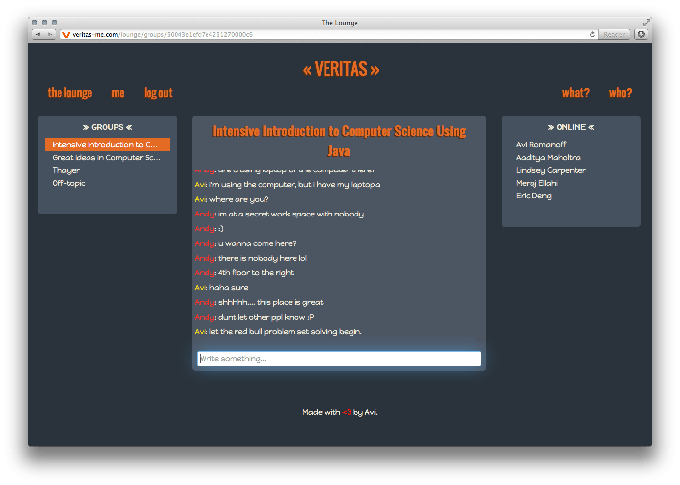 course chatroom